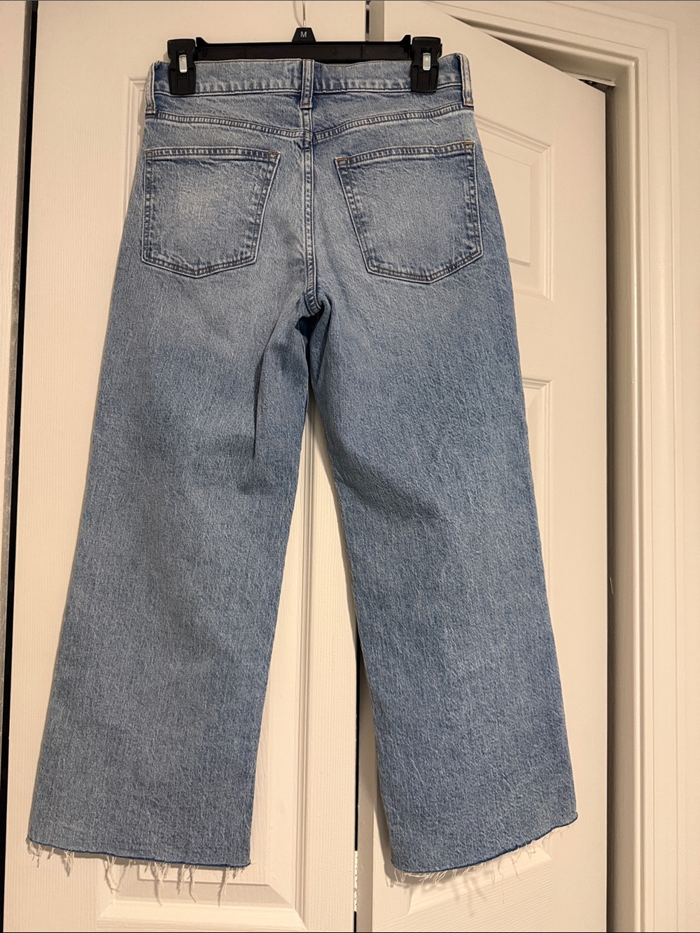 J. Crew Light Wash Wide-Leg Jeans with Frayed Hem - Picture 2 of 7